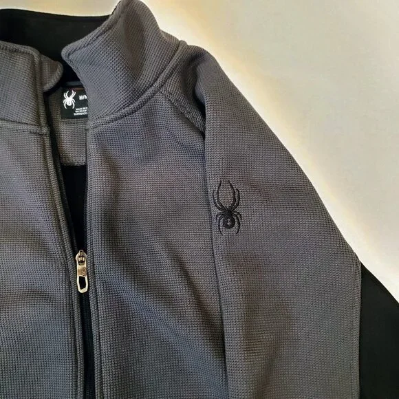SPYDER Constant Full-Zip Jacket M Men's Sweater Fleece Gray Black - Picture 5 of 9
